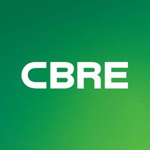A logo that says CBRE