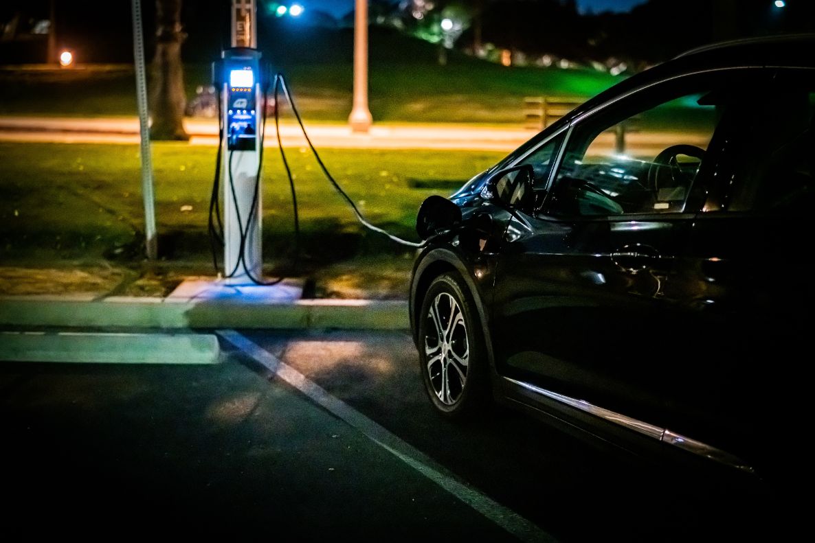 EV parked and charging